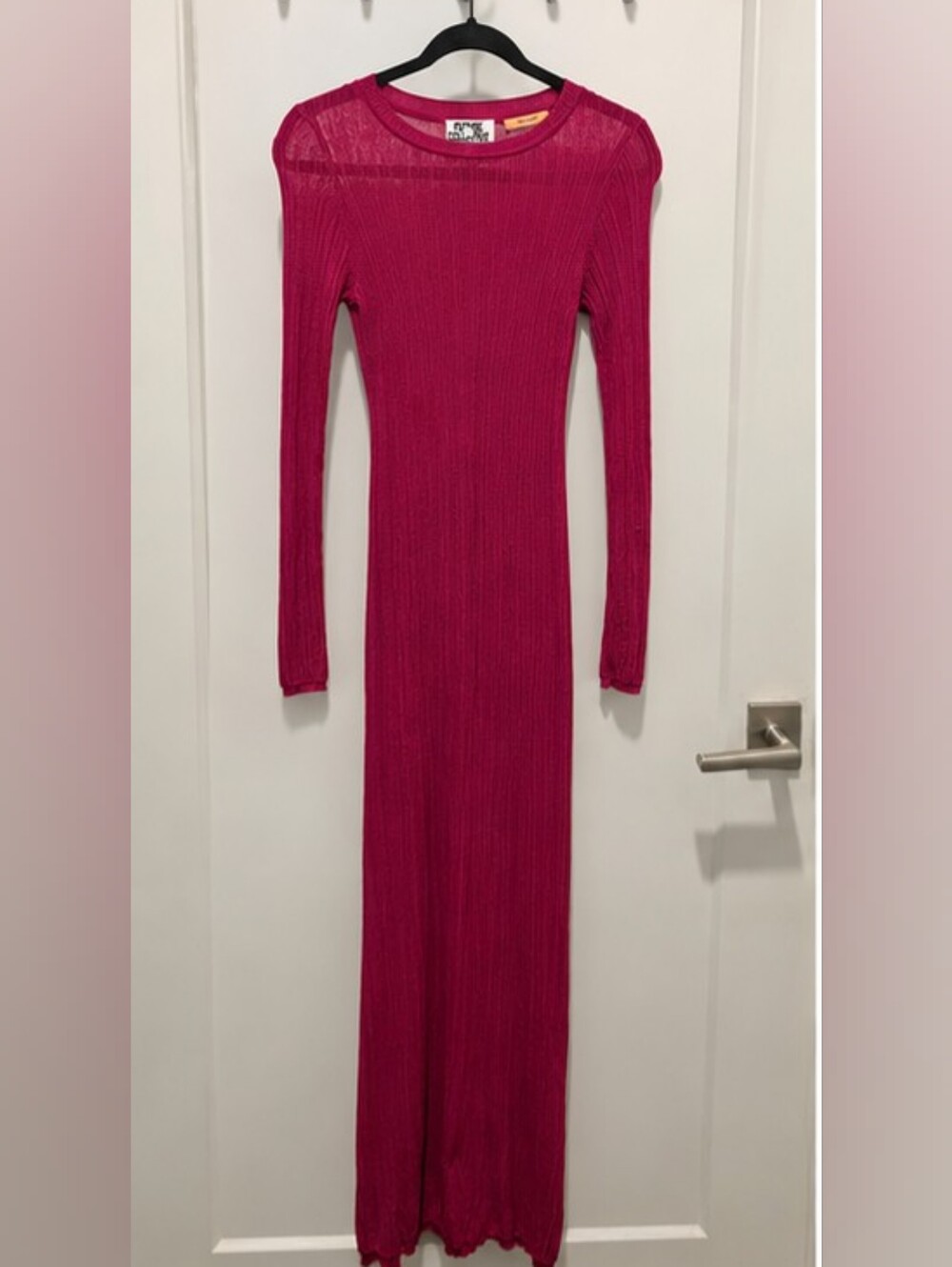 Future Collective Jenny K Lopez Magenta Ribbed Knit Maxi Dress XXS
